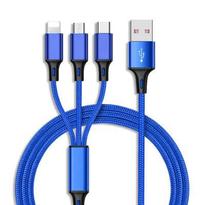 Cáp sạc đa năng 3 trong 1 - lightning - micro usb - type c - dây dù siêu bền