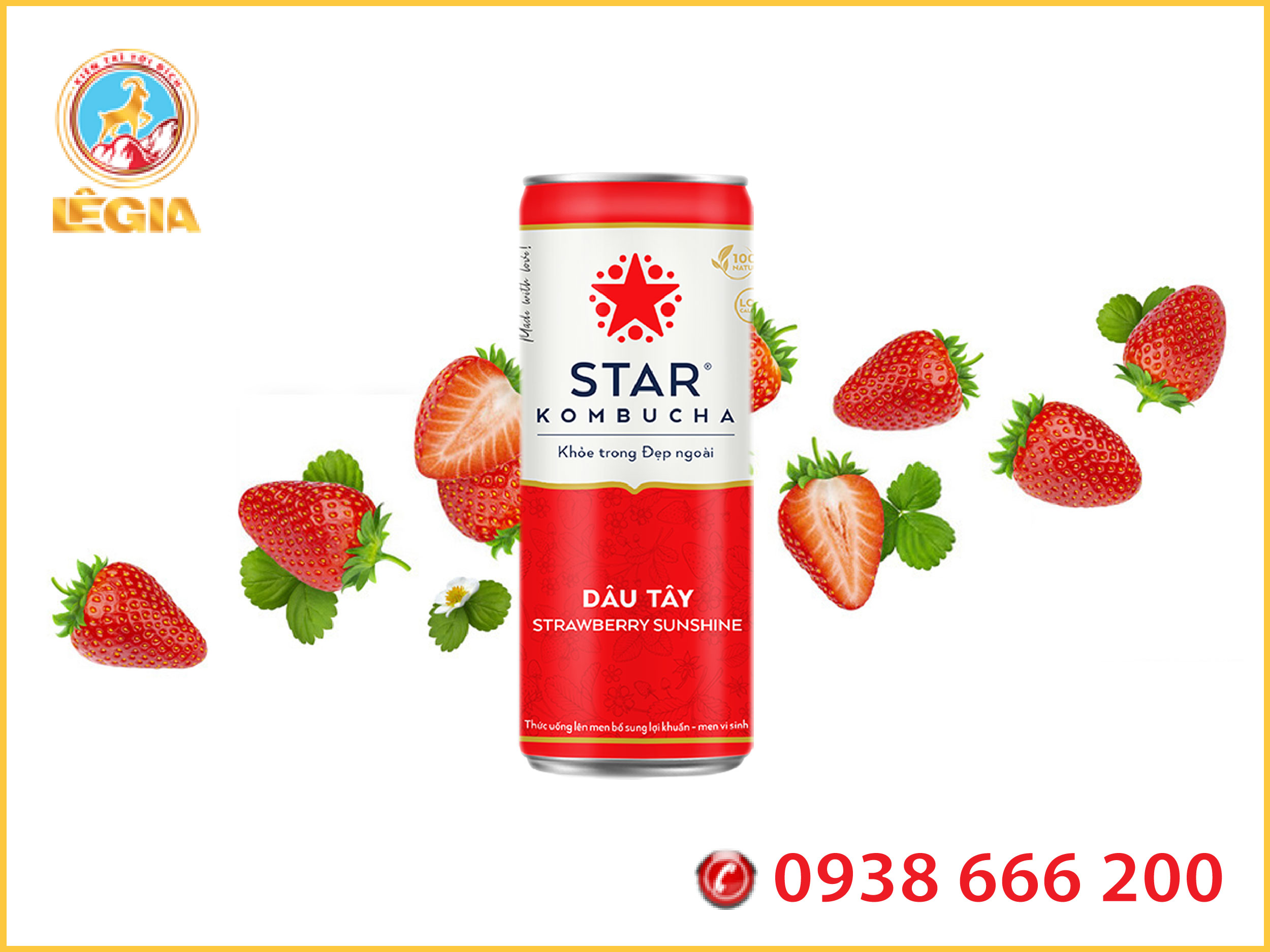 Nước trái cây dâu star kombucha 250ml