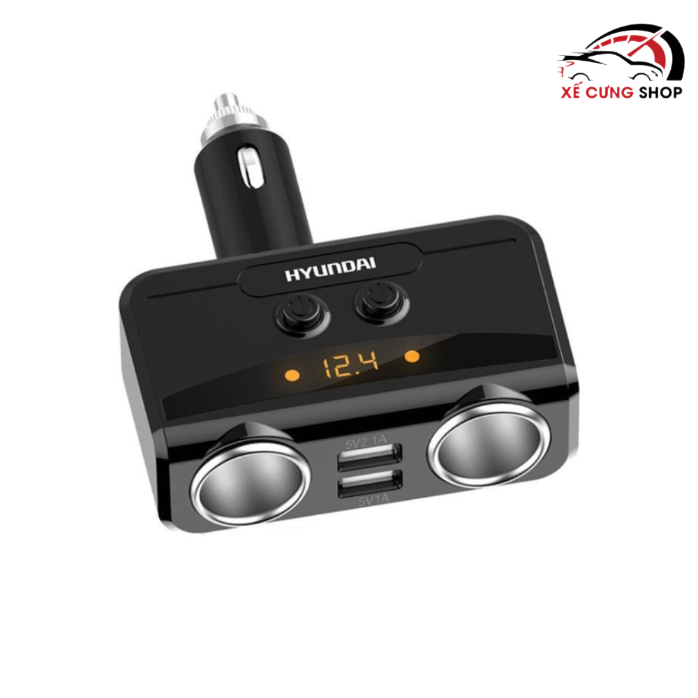Bộ chia tẩu sạc ô tô, xe hơi hy-32 cao cấp hiển thị điện áp 3.1a, 12v-24v , 2 cổng sạc usb