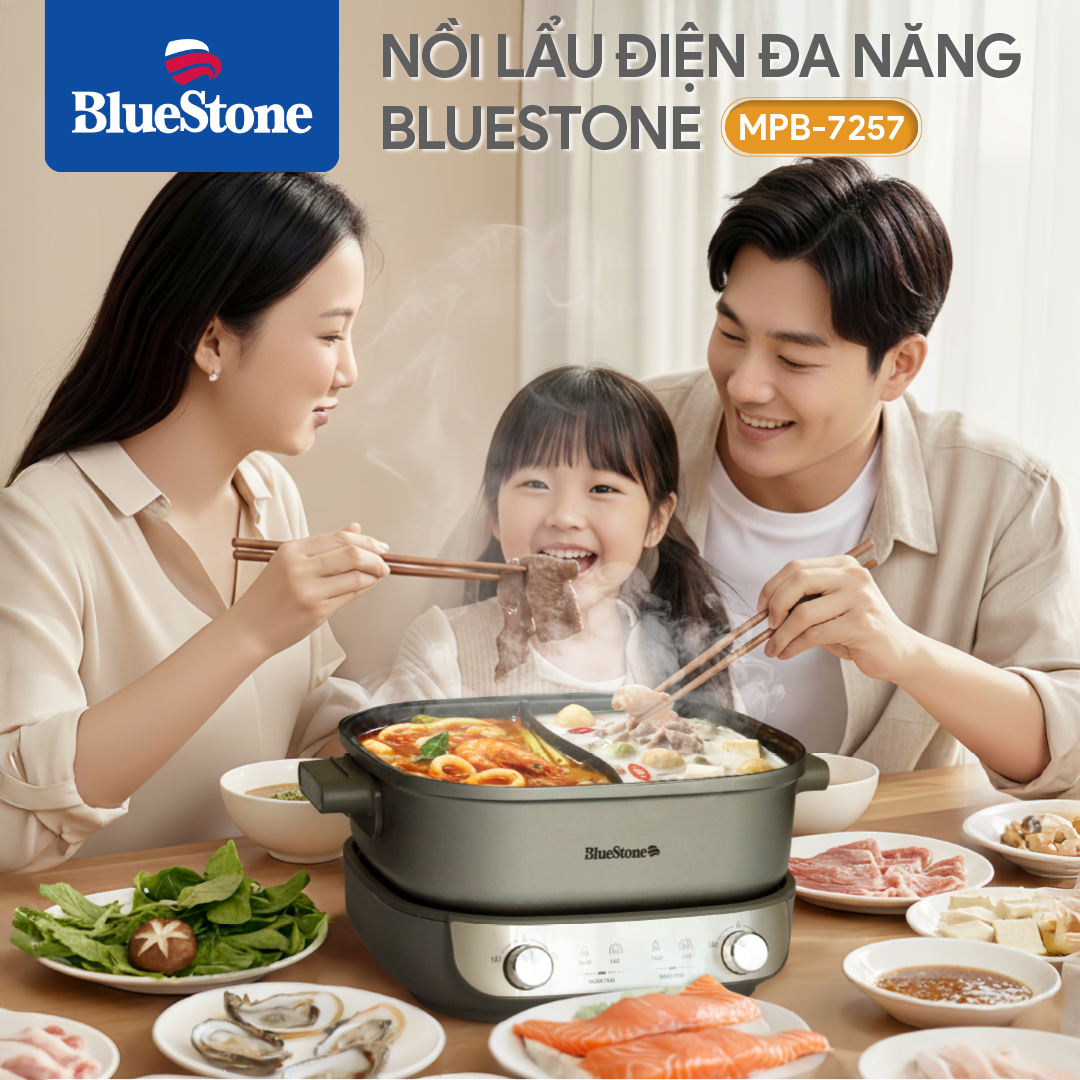 Nồi Lẩu Điện Đa Năng BlueStone MPB-7257 - 5 Lít - 1850W - 2 ngăn - Bảo hành 2 năm