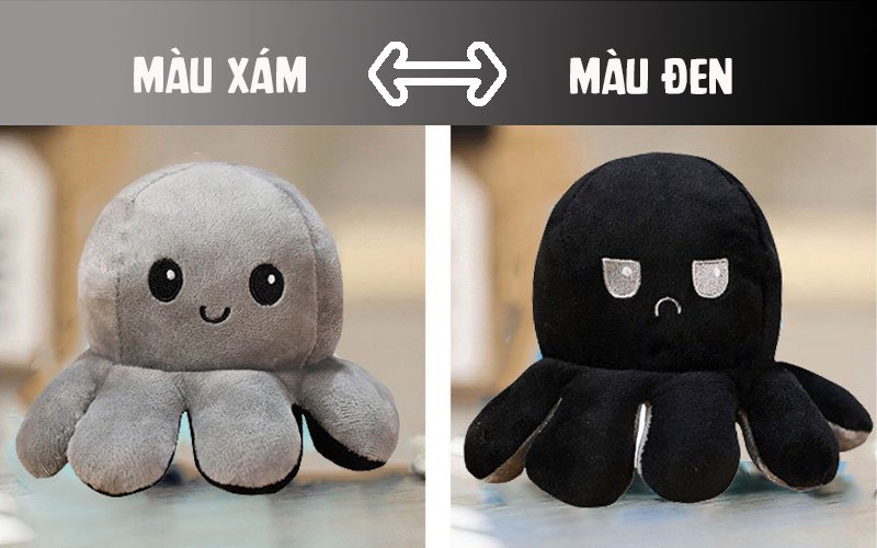 [ẢNH THẬT]Gấu Bông Bạch Tuộc Cảm Xúc 2 Mặt Siêu Dễ Thương, Vải Nhung Mịn Đẹp- Gấu Bông Bạch Tuộc Cao Cấp size 30cm