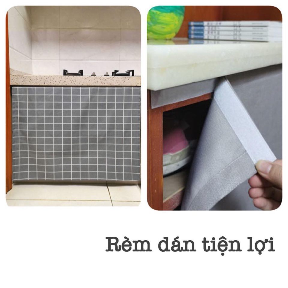 Rèm cửa, rèm màn che rèm dán velcro không cần đóng đinh, khoan tường