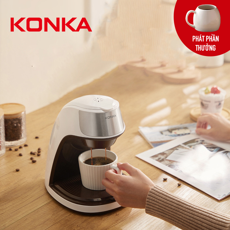 KONKA KJD112 Máy Pha Cafe Máy Pha Trà & Cafe Kiểu Mỹ, Kiểu Dáng Nhỏ Gọn, Phù Hợp với Văn Phòng, Nhà Riêng, Dung tích 300ml Cốc sứ miễn phí