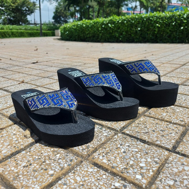 Dép kẹp quai đính đá thời trang nữ cao 5cm-12cm