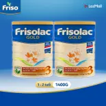 Bộ 2 Lon Sữa Bột Frisolac Gold 3 1400g/lon (cho trẻ từ 1-2 tuổi)