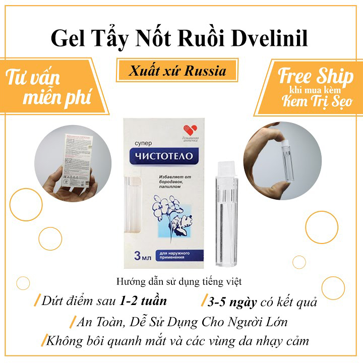 Tẩy nốt ruồi, mụn cóc, mụn thịt, sẹo lồi chính hãng của Nga - siêu hiệu quả - tẩy cái hết ngay - giá phải chăng