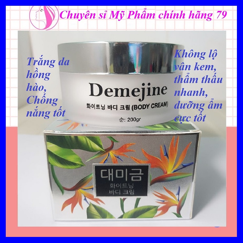 Kem Body, Kem body dưỡng da Demejine 200gram, Kem body trắng da, mờ thâm