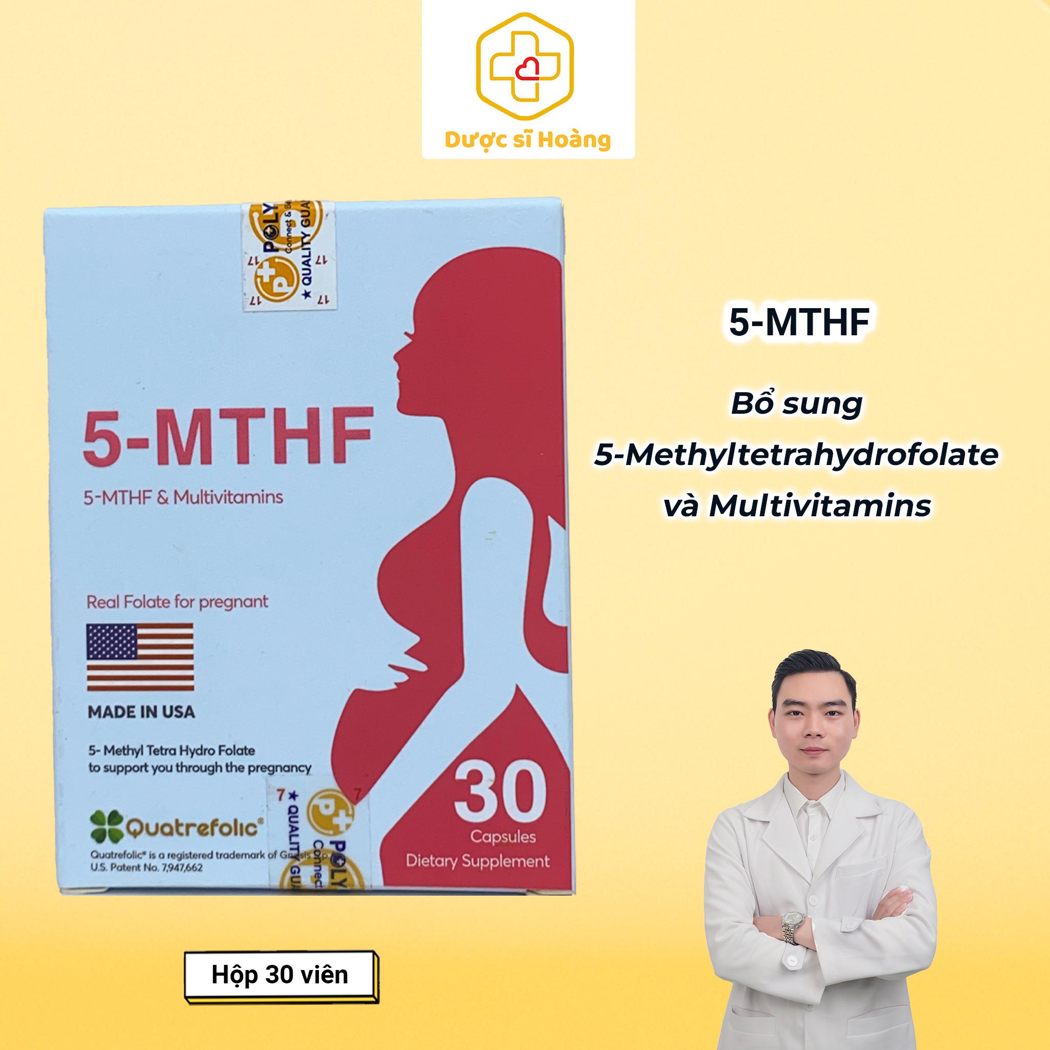 5-MTHF hộp 30 viên - thực phẩm bổ sung 5-Methyltetrahydrofolate cho Phụ nữ Rối loạn chuyển hóa acid folic, có dự định sinh con, phụ nữ trong thai kỳ (Nhập khẩu chính hãng)