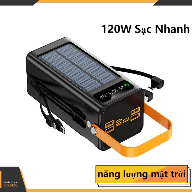 Sạc dự phòng 50000mah 80000mah sạc nhanh dung lượng pin lớn có kèm dây cáp cho nhiều điện thoại