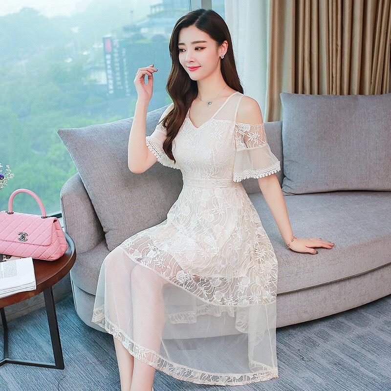 Đầm xòe ren cực sang chảnh - quý phái / có 2 màu ( Cam kết y hình - bao đổi trả )
