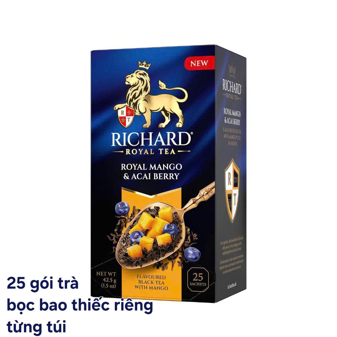 [Nhập khẩu độc quyền] TRÀ HOÀNG GIA RICHARD - ROYAL XOÀI & ACAI (25 túi có bao thiếc) -Royal Mango & Acai
