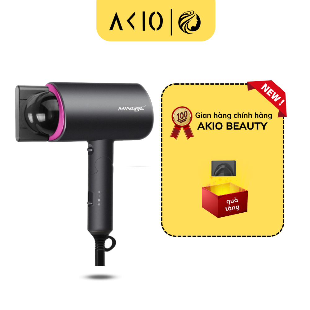 Máy sấy tóc 2 chiều Nóng Lạnh 1800W AKIOmart cao cấp cho gia đình, tiệm tóc sấy nhanh khô, ion âm giúp bảo vệ tóc, không hại tóc