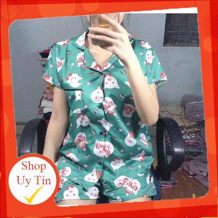 Pizama áo tay cộc + quần đùi siêu hot