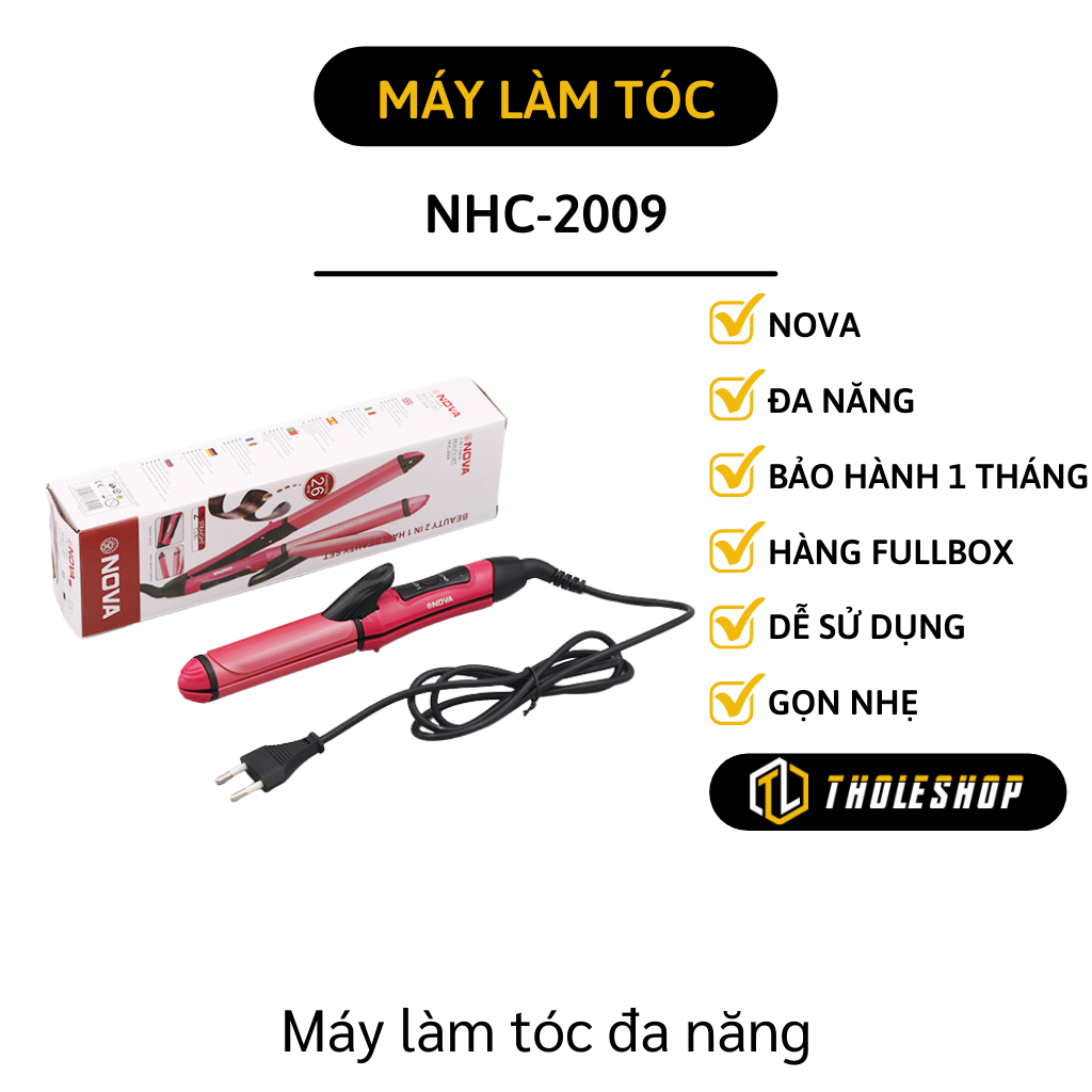 Máy uốn tóc mini - Máy uốn , duỗi, bấm tóc 3in1 Nova cao cấp - Máy duỗi tóc chuốt tóc con vào nếp đa năng mini dễ dàng đem theo
