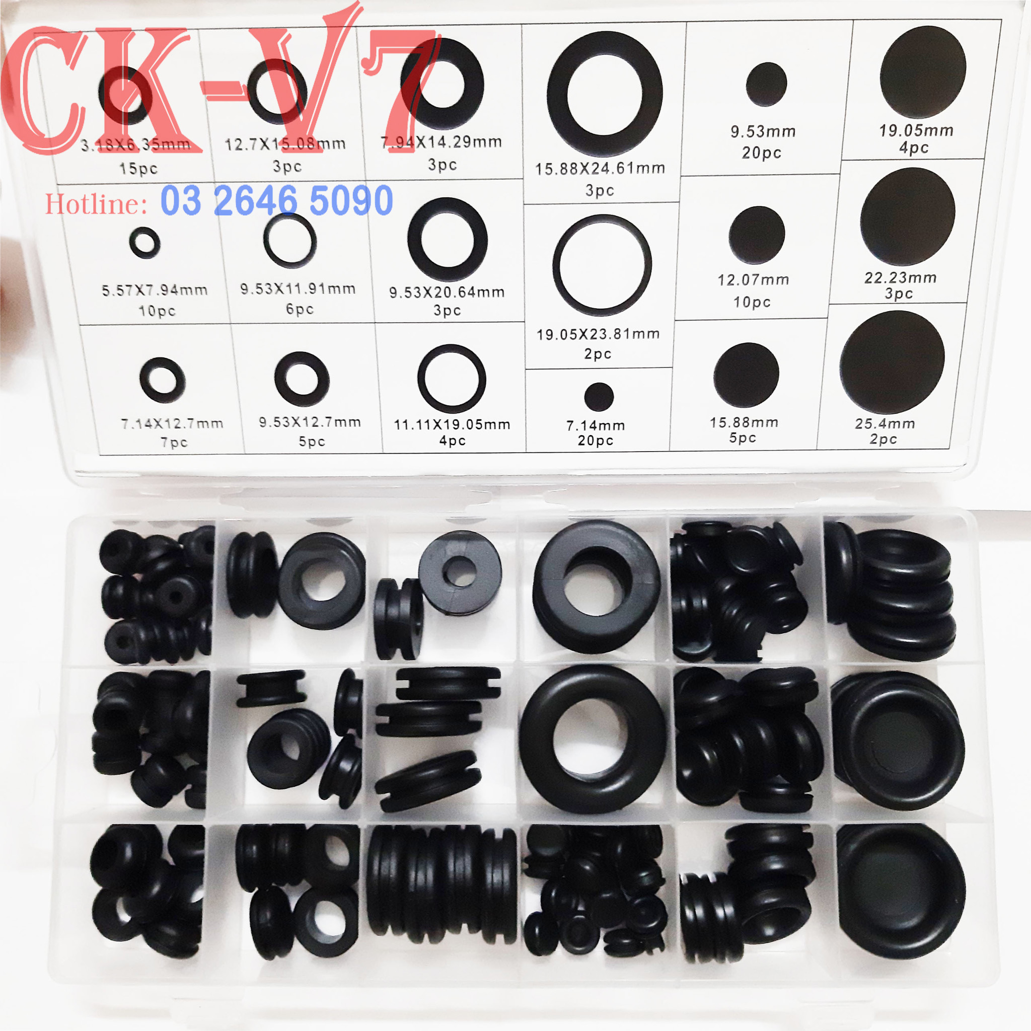 Vòng Đệm Cao Su, Gioăng Cao Su, Bộ Vòng Đệm Cao Su 125 PC