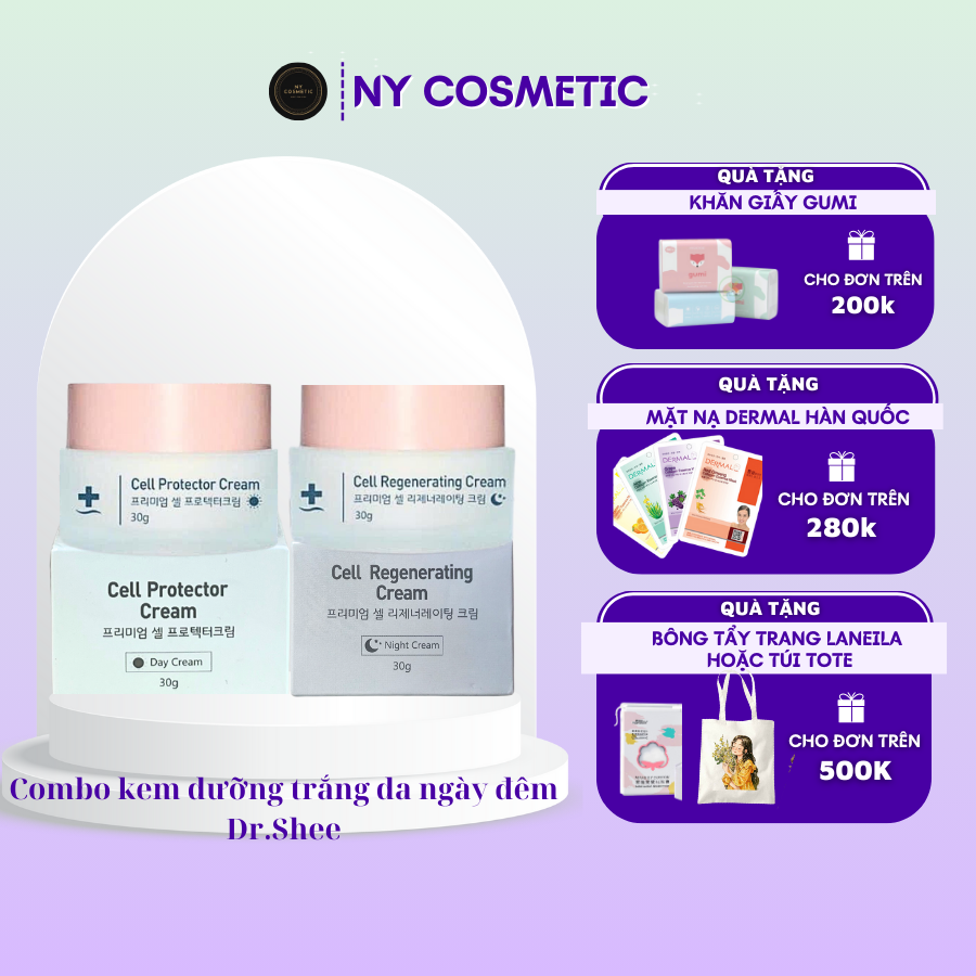 BỘ KEM DƯỠNG TRẮNG DA NGÀY ĐÊM DRSHEE, KEM FACE DRSHEE