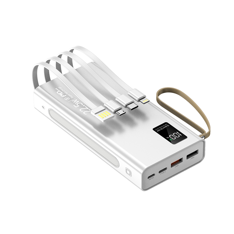 50,000 Mah Backup Battery Supports 120W Fast Charging Included with 4 Charging Cords, Supports Maximum 120W Output Integrated 2 Output Charging Ports and Led Screen to Display Battery Level - 7
