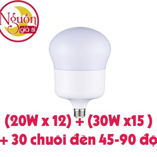 Led bầu + led bầu + 30 chuôi đèn 45-90 độ