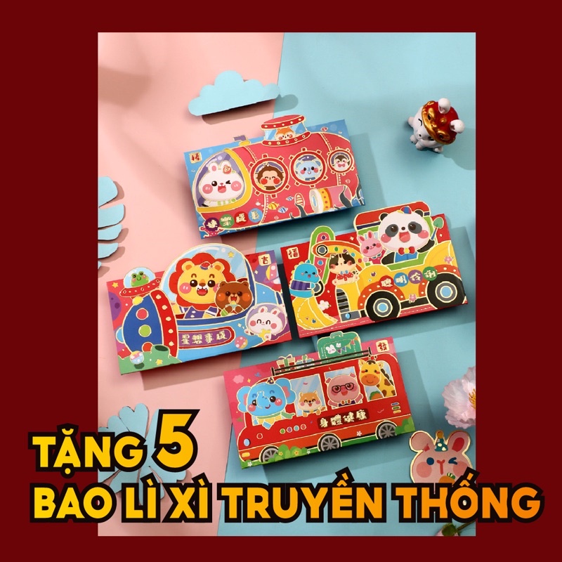 Lì xì 2024, lì xì cute độc lạ khổ ngang 1 set 4 cái Kat.storex