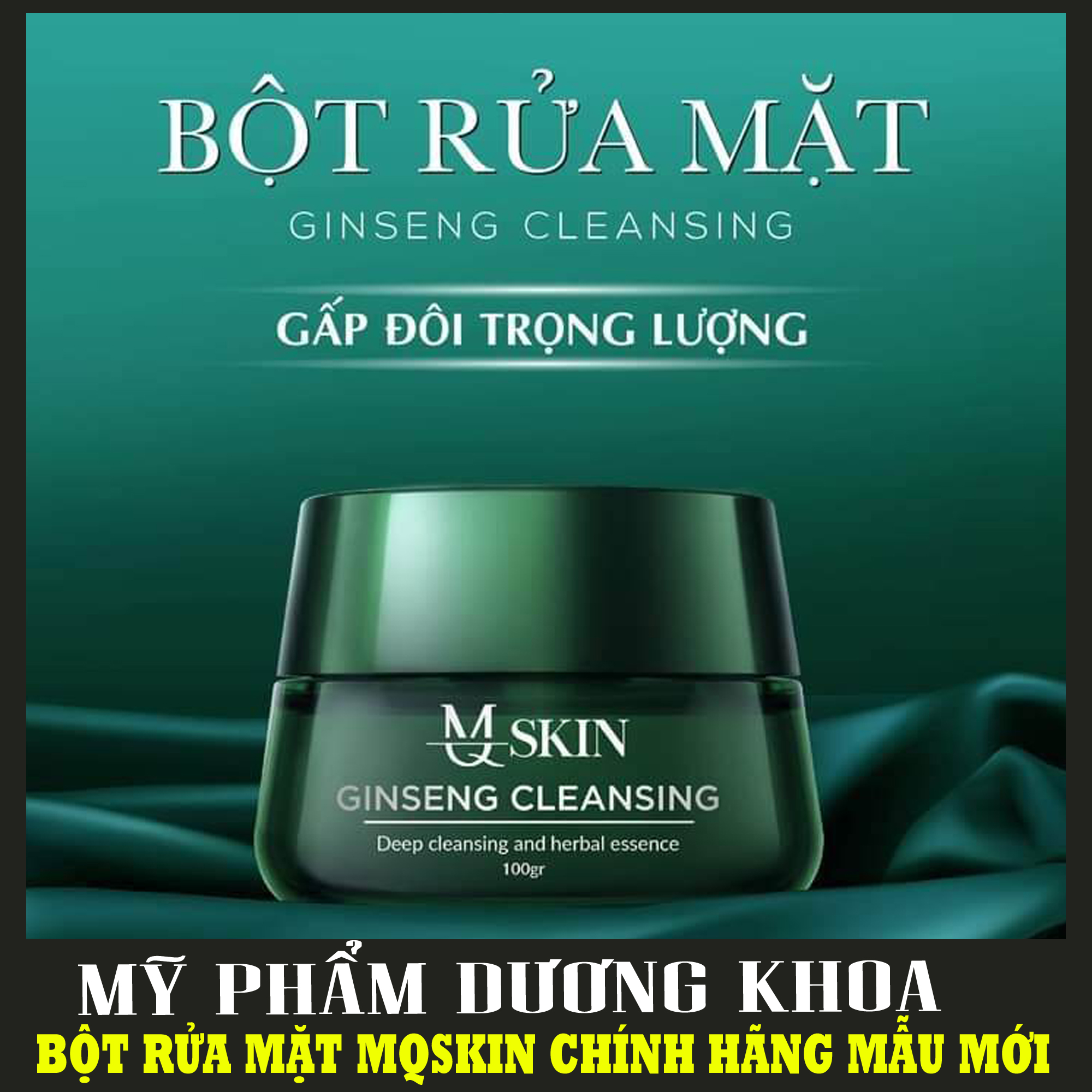 Mẫu Mới - Bột rửa mặt nhân sâm MQ SKIN mới - Bột rửa mặt MQSKIN chính hãng