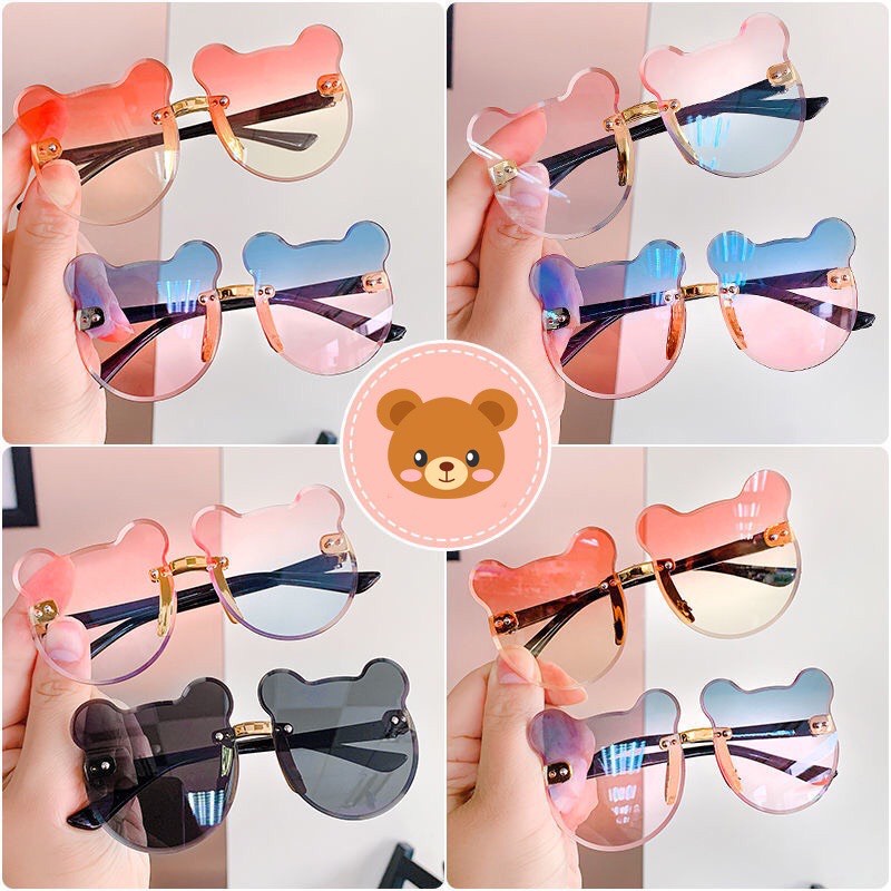Kính mát cho bé, kính mát hình gấu dễ thương chống tia uv phù hợp cho bé từ 1-6 tuổi