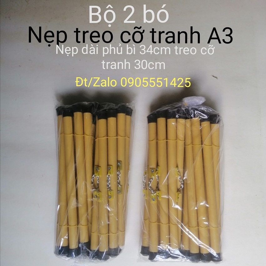 Ống trúc treo tranh. Bộ 2 bó ống trúc treo ảnh, nẹp treo giấy A3 .Nẹp treo giấy thư pháp 27x79 .Nẹp lịch treo tường