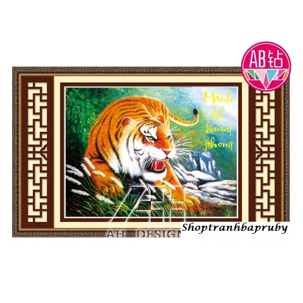 [HCM]Tranh đính đá Mãnh Hỗ Hùng Phong 77493 kích thước 77 x 60 cm