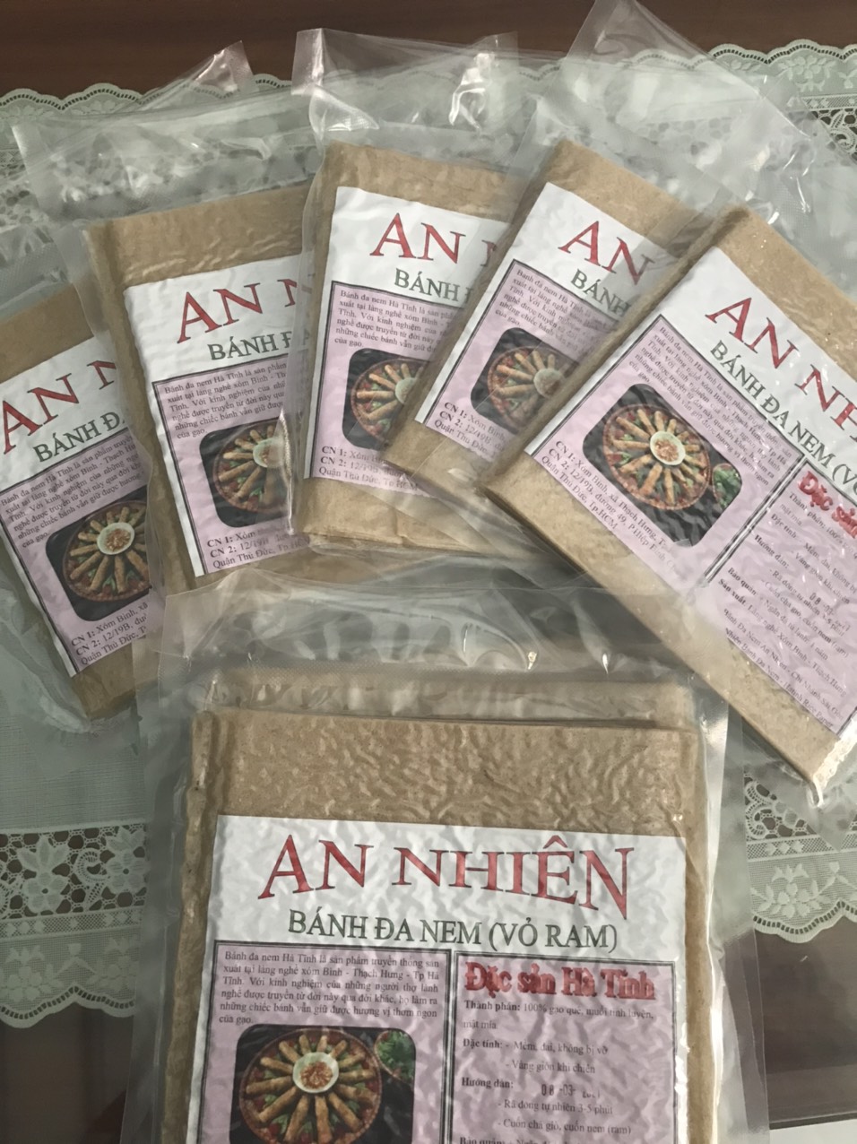 Banh goi chả ram , chả giò hà tinh goi 50 lá gói 250gr