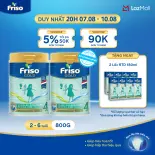[Tặng 2 Lốc RTD 180ml] Bộ 2 Lon Sữa Bột Friso Gold 4 800G/lon (cho trẻ từ 2-6 tuổi)