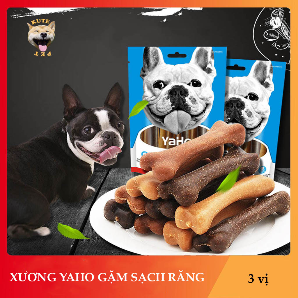 Xương gặm sạch răng cho chó Yaho 3 vị giúp cải thiện mùi hôi miệng phòng chống cao răng và tốt tiêu hoá cho cún
