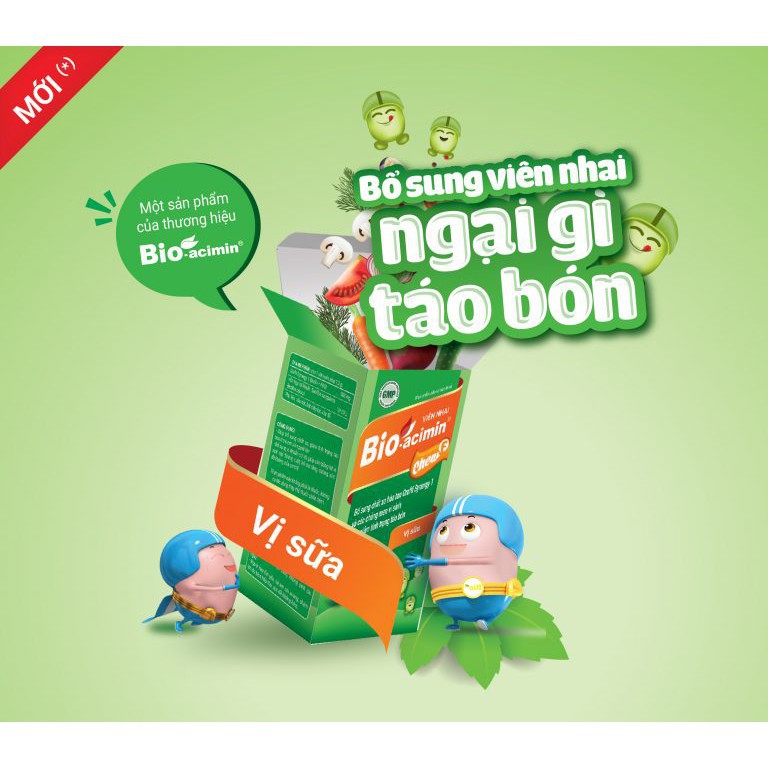 Bio-acimin Chew F giảm rối loạn tiêu hóa giúp trẻ ăn ngon tăng cường tiêu hóa - CN25