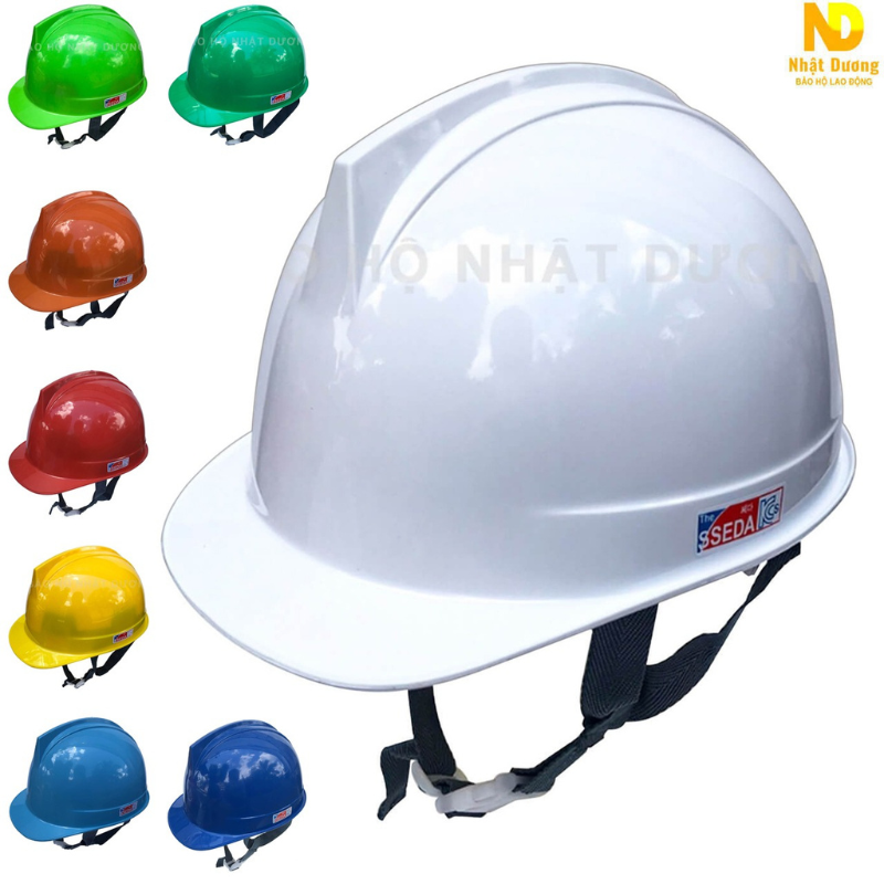 Mũ bảo hộ lao động khóa vặn màu trắng HPS1, Nón bảo hộ lao động lót xốp