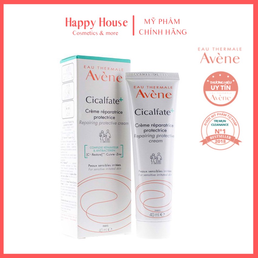 Kem dưỡng phục hồi da, mờ thâm, sẹo cho da nhạy cảm Avene Cicalfate Creme Reparatrice 40ml- Happy House