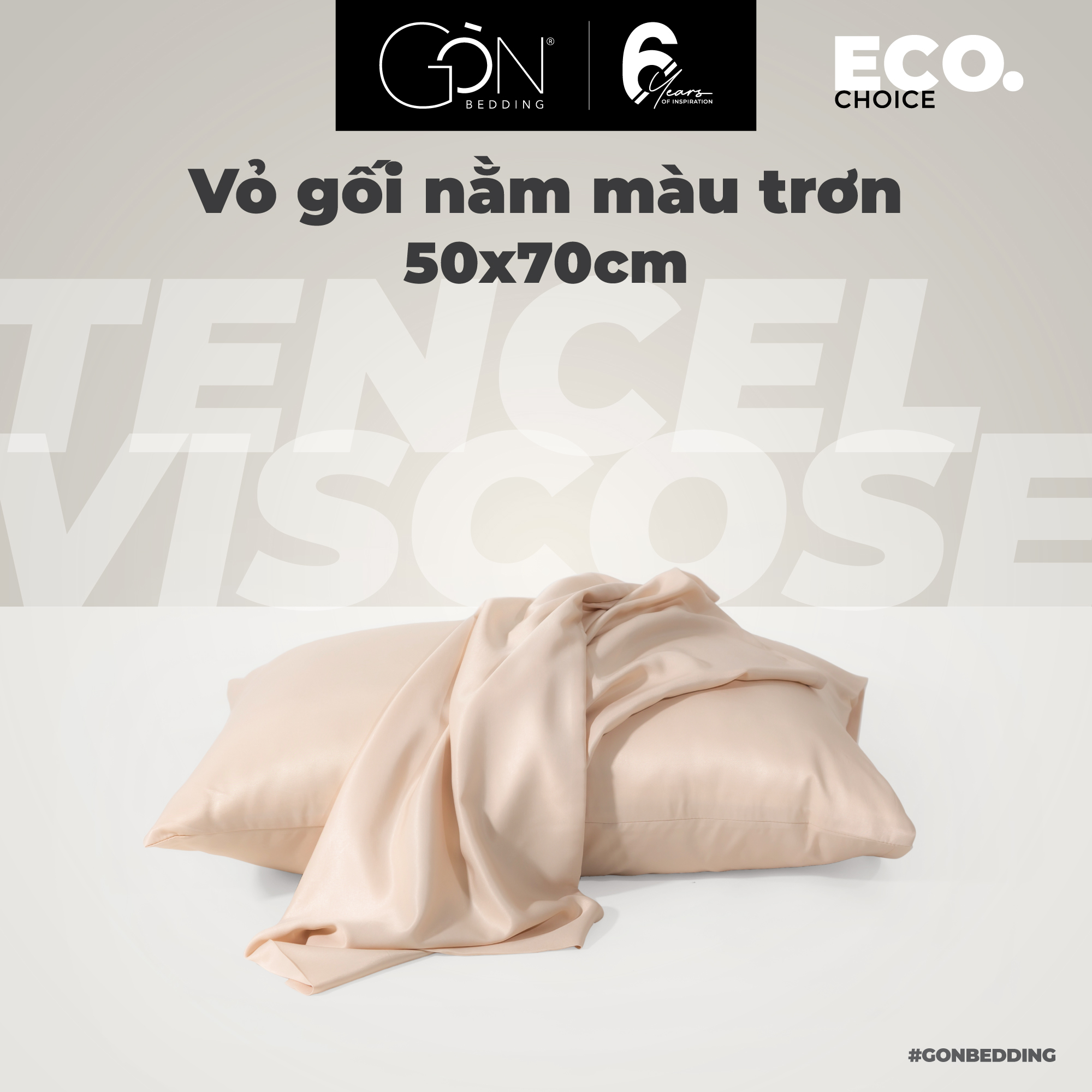 01 Vỏ Gối Nằm Gòn Bedding Lụa Tencel Viscose Cao Cấp Màu Trơn 50x70 cm (Nhiều màu)