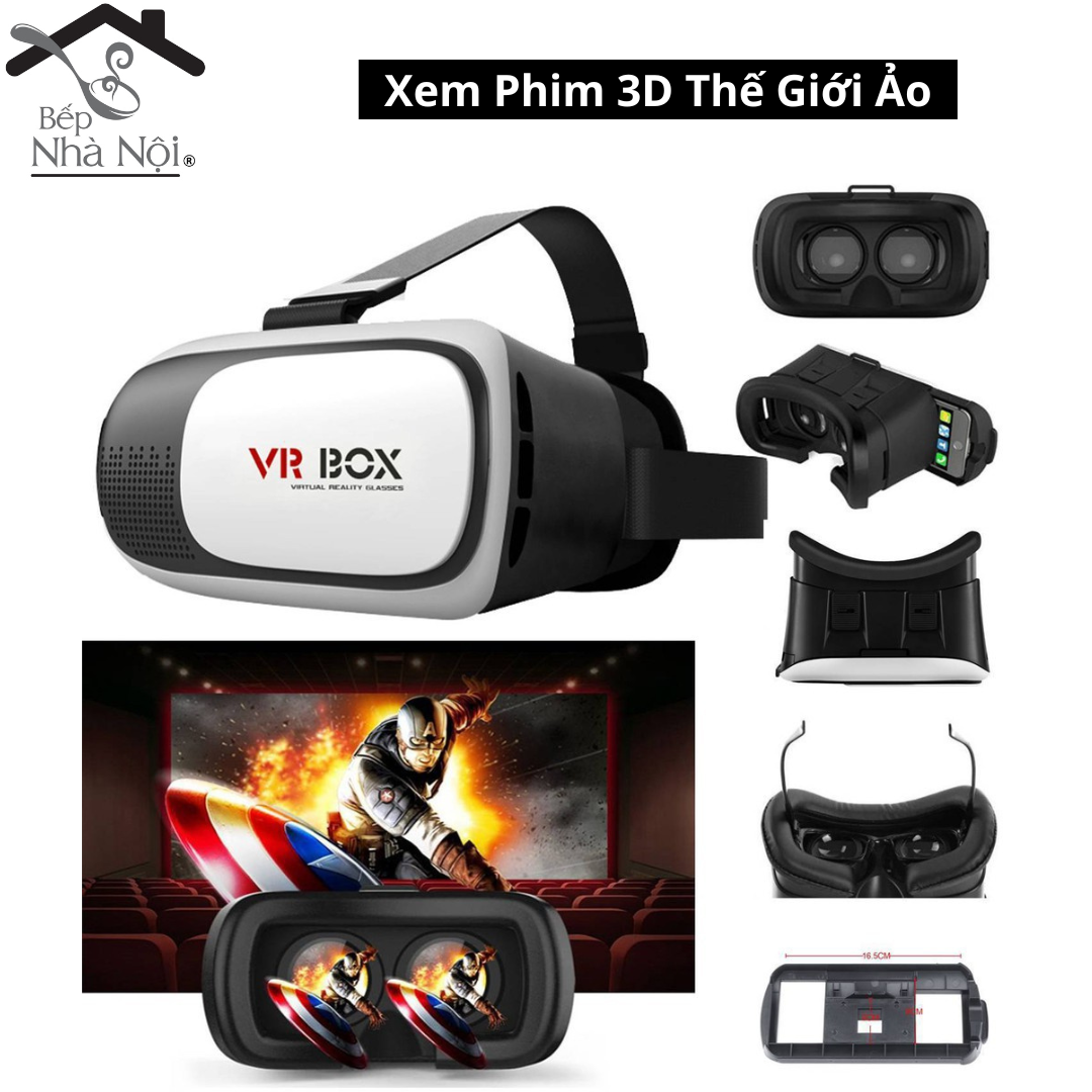 Kính xem phim 3d vr box 2 - xem phim 2d, 3d màn hình dưới 7inch, chơi game 3d chuyên dụng cho kính thực tế ao mobile vr - hàng chính hãng