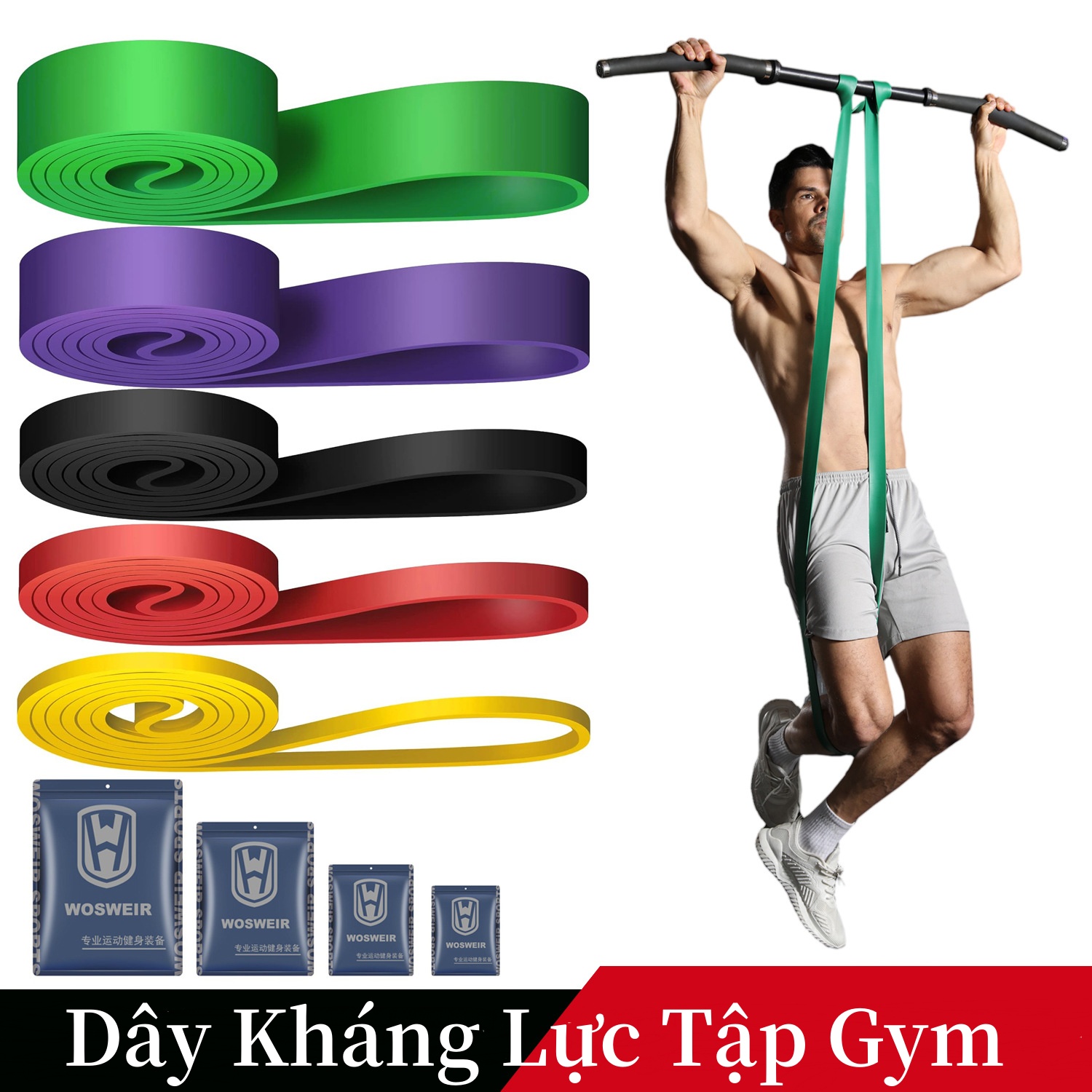 Dây kháng lực tập gym power band,dây miniband đàn hồi cao su tập tay chân mông vai đùi nam nữ,hỗ trợ tập luyện thể thao tại nhà