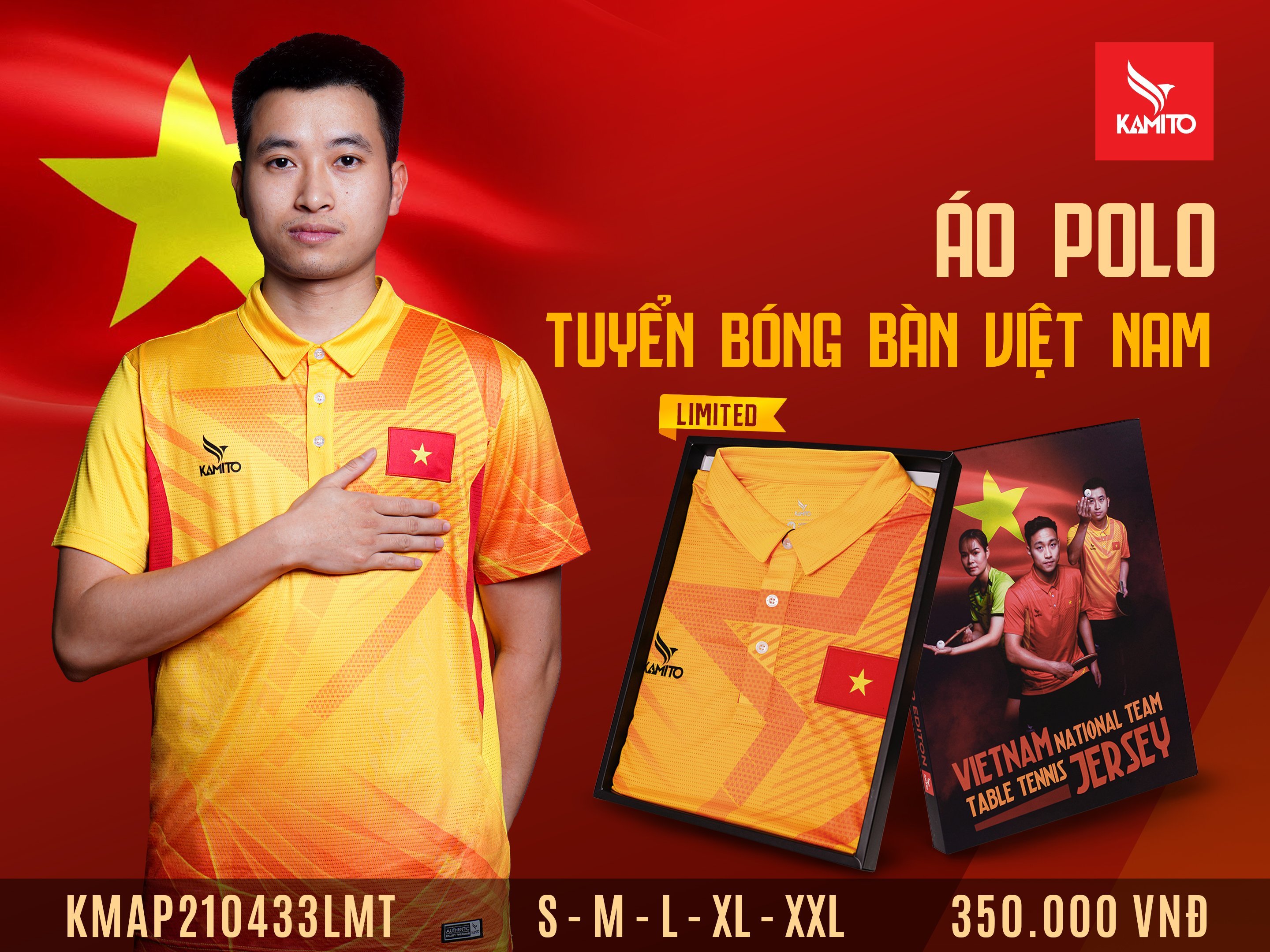 [BẢN LIMITED] ÁO THUN POLO TUYỂN BÓNG BÀN VIỆT NAM KAMITO