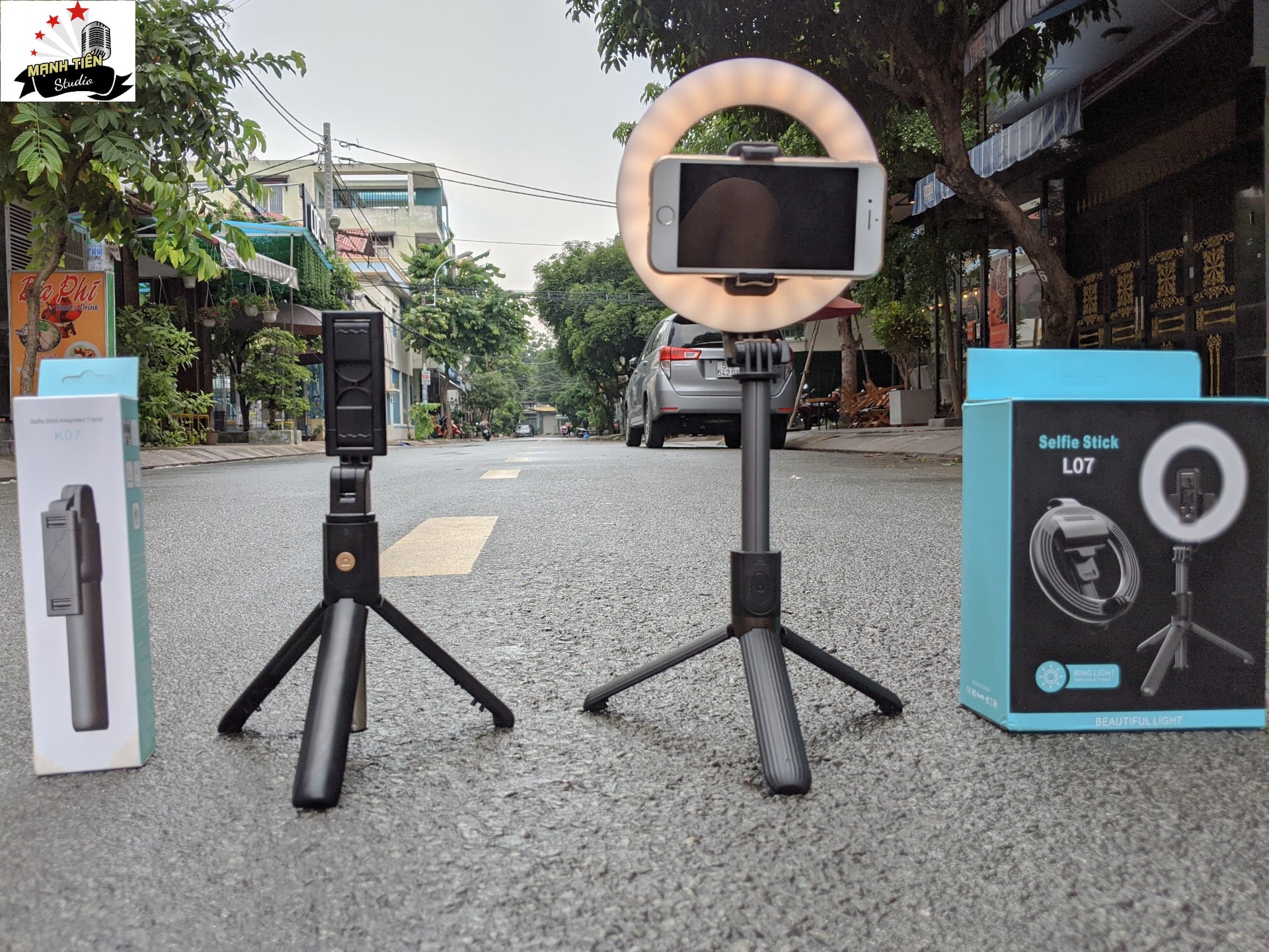 Gậy Tự Sướng L07 Có Đèn Led 3 Chế Độ Đèn Led Lấp Đầy Đèn Selfie Điều Khiển Từ Xa Đế Giữ Điện Thoại Trực Tiếp Đèn Làm Đẹp Di Động - thegioisile4