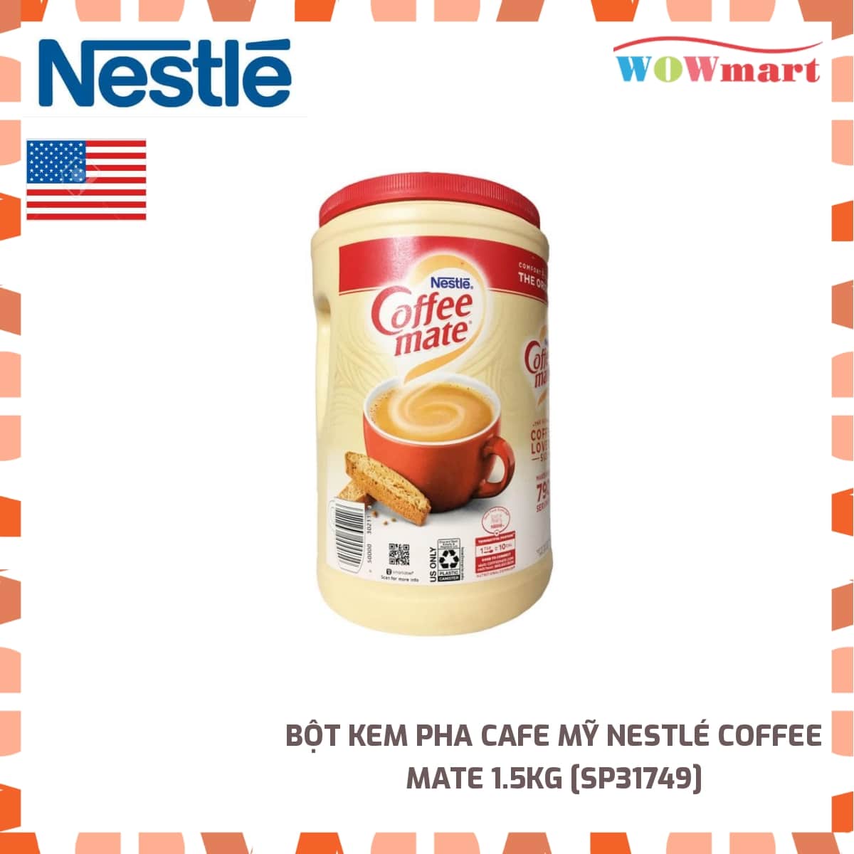 Bột kem pha cafe Mỹ Nestlé Coffee Mate 1.5kg