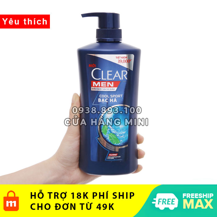 Dầu gội đầu clear men cool sport hương bạc hà thái lan
