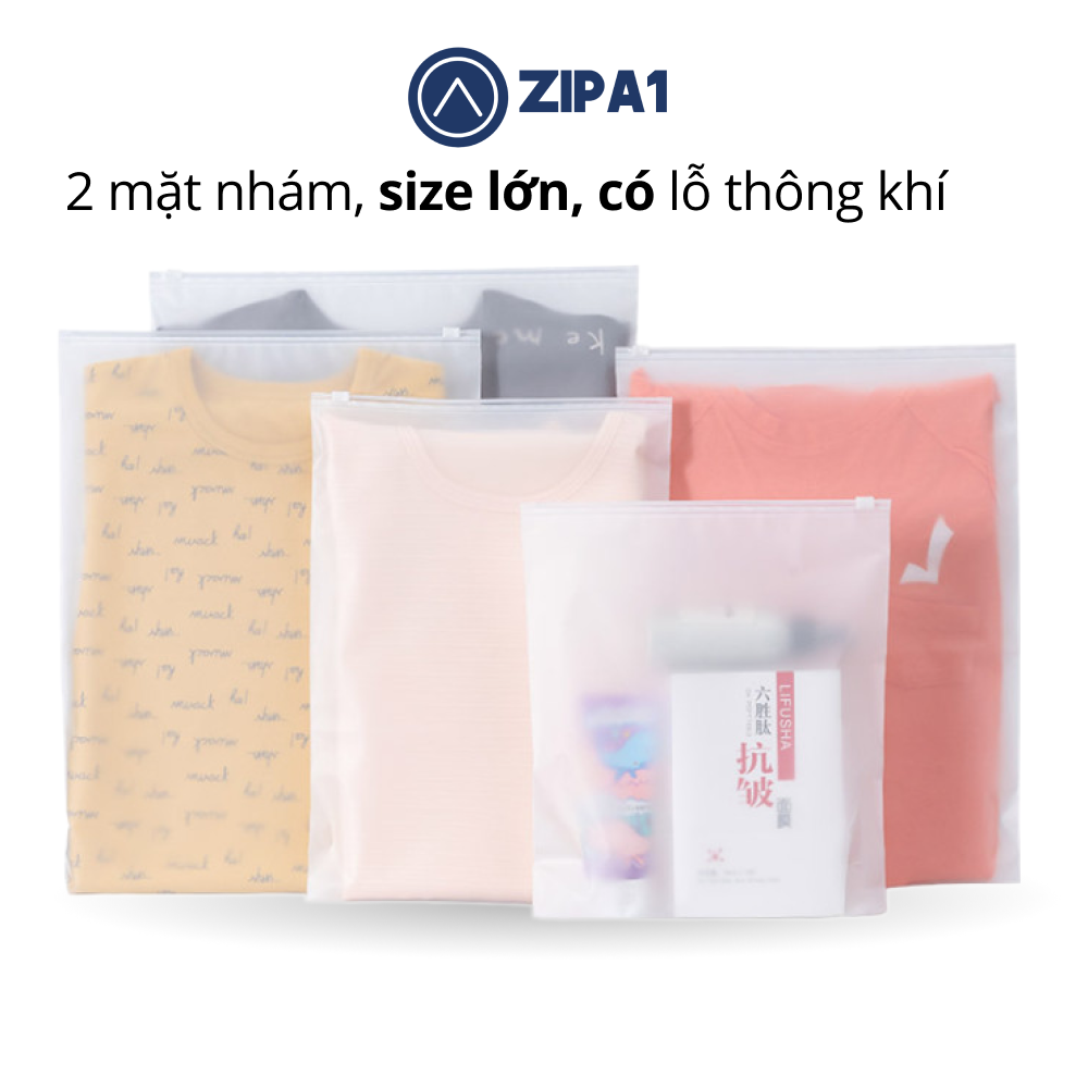 Size lớn: Túi Zip lụa 2 MẶT NHÁM [GIÁ SỈ CỰC RẺ] siêu đẹp, bền, siêu chống thấm - Túi nhựa đựng đồ - Zip A1 - A1005