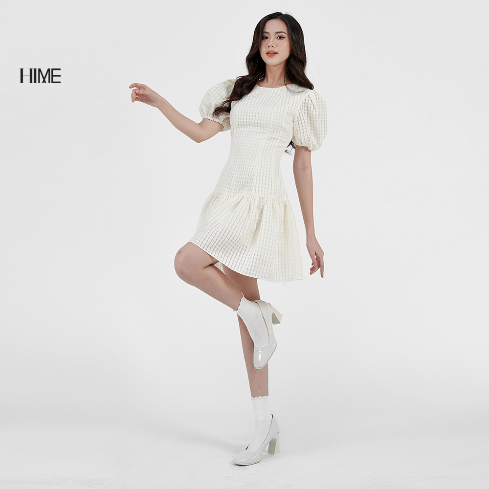 Váy mini xốp tay bồng hime h101
