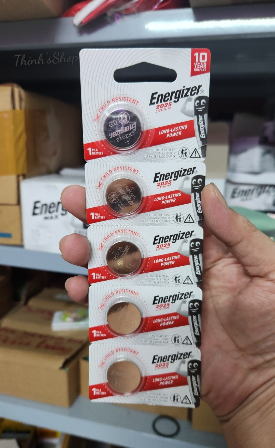 Vỉ 5 viên pin cmos cr2025 /cr 2025 pin 3v lithium energizer hàng chính hãng