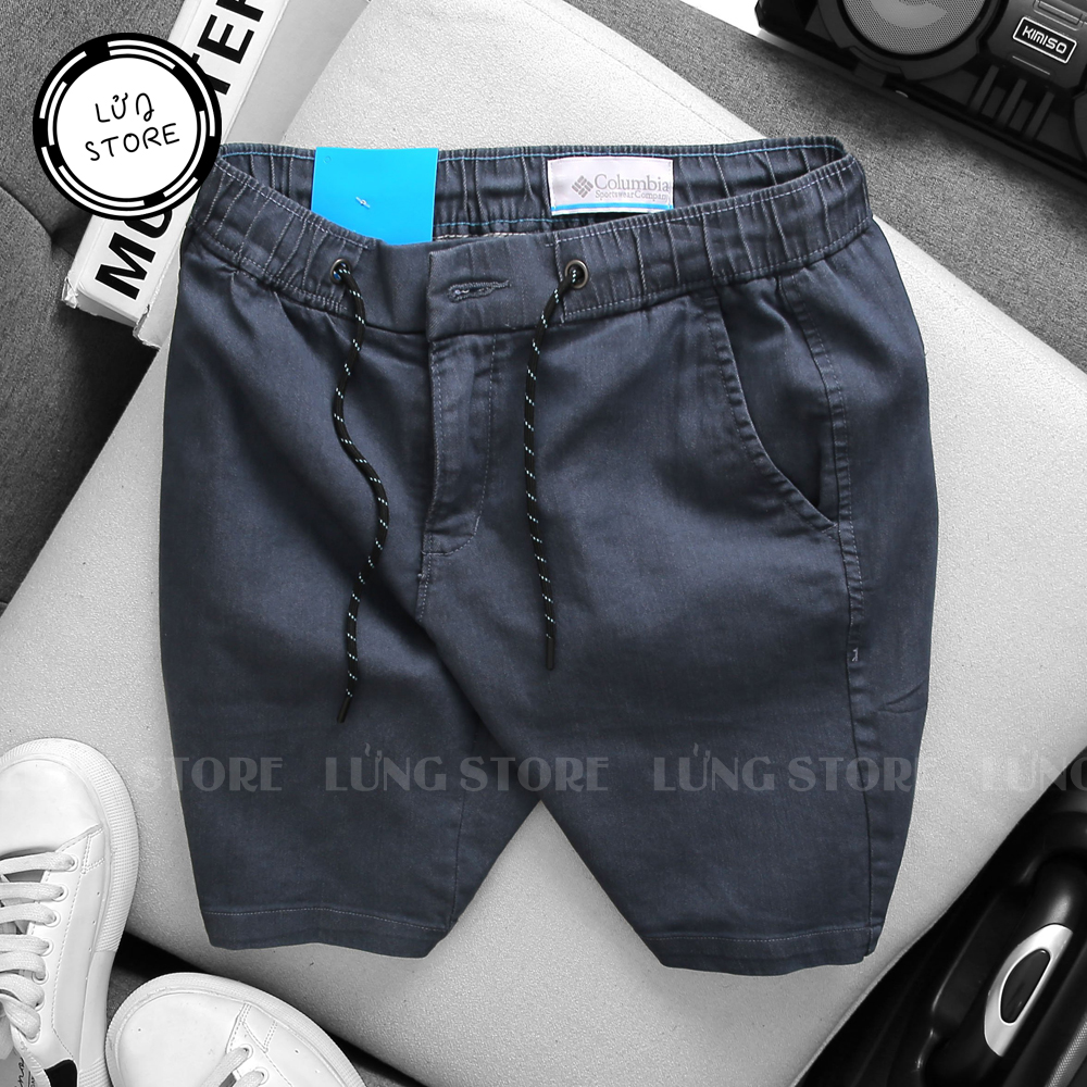 Quần short nam kaki lưng thun lửng store màu xanh - cl05