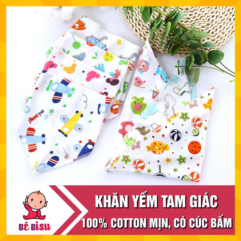 Yếm tam giác cúc bấm siêu cưng cho bé