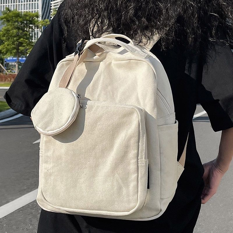 Balo Canvas Vintage Kèm Túi Mini Nhỏ