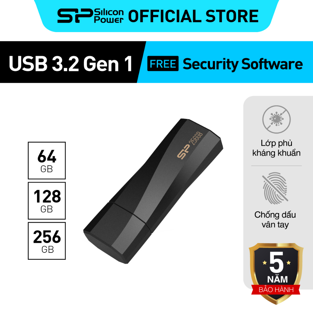 Usb 3.0 silicon power blaze b07 hỗ trợ cổng usb 3.2 gen 1 16gb/32gb/64gb/128gb/256gb -bh 5 năm