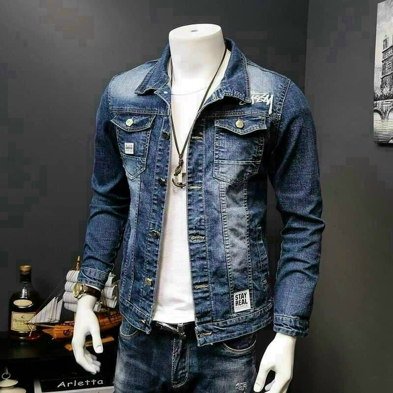 (GIẢM 50%)Áo khoác jean nam Hàn Quốc vải dày  THỜI TRANG cao cấp loại áo khoác jean nam rách .SHN1