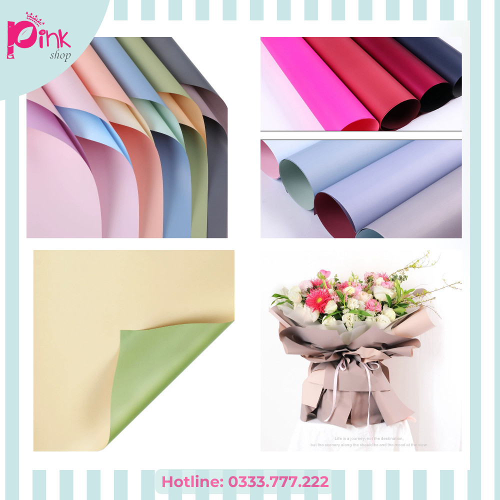 20 tờ giấy gói hoa/ gói quà 2 màu 2 mặt cao cấp loại 1/ đa dạng màu sắc/ không thấm nước