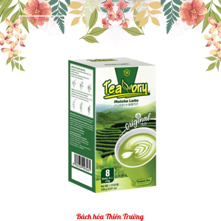 Trà sữa matcha hòa tan teavory - hộp 8 gói x 16g